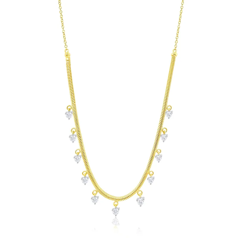 Yellow Gold and Diamond Snake Chain Necklace sold by Meira T