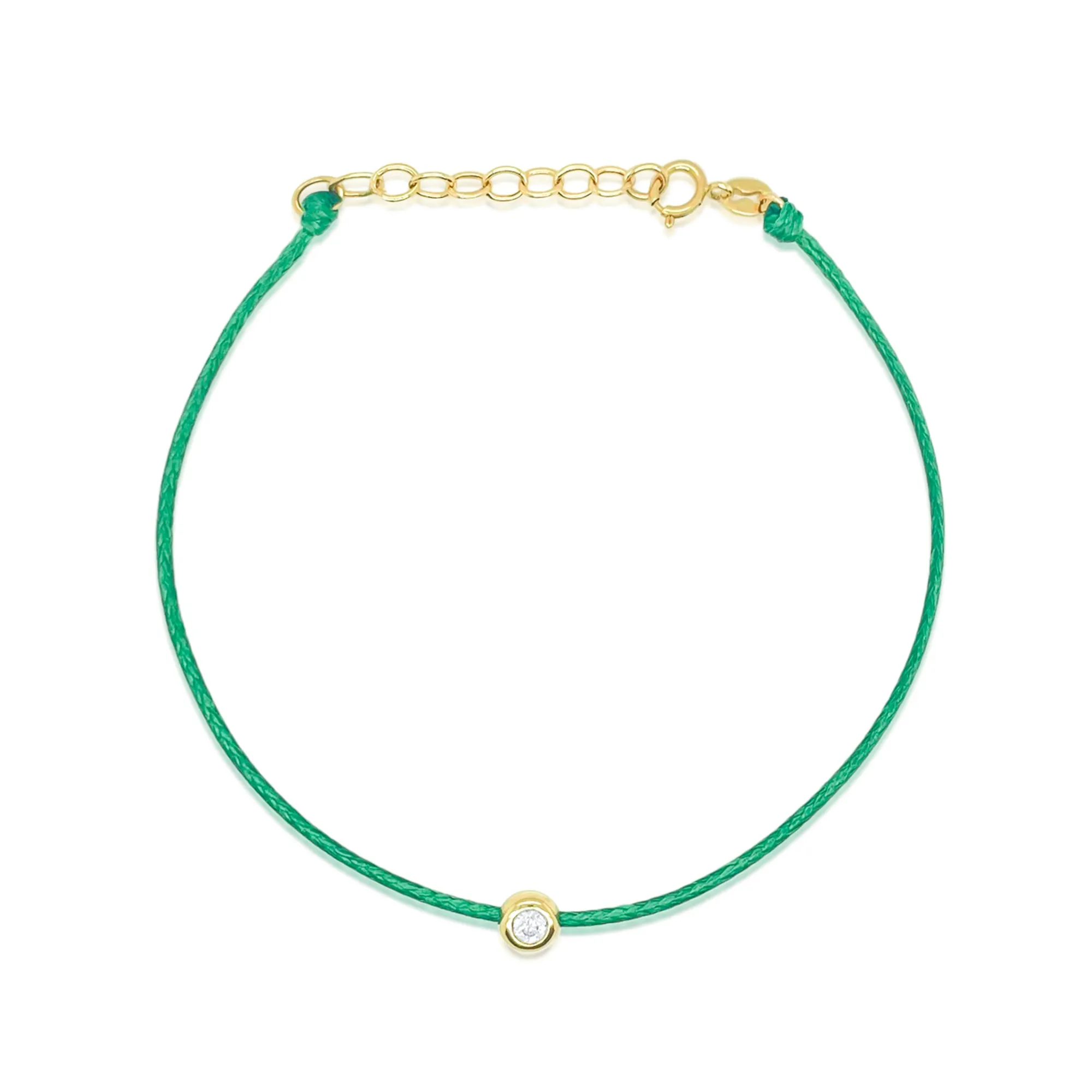 Green Cord Diamond Bezel Bracelet sold by Meira T