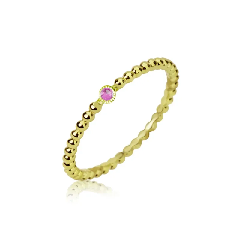 Dainty Pink Tourmaline Spot Band sold by Meira T