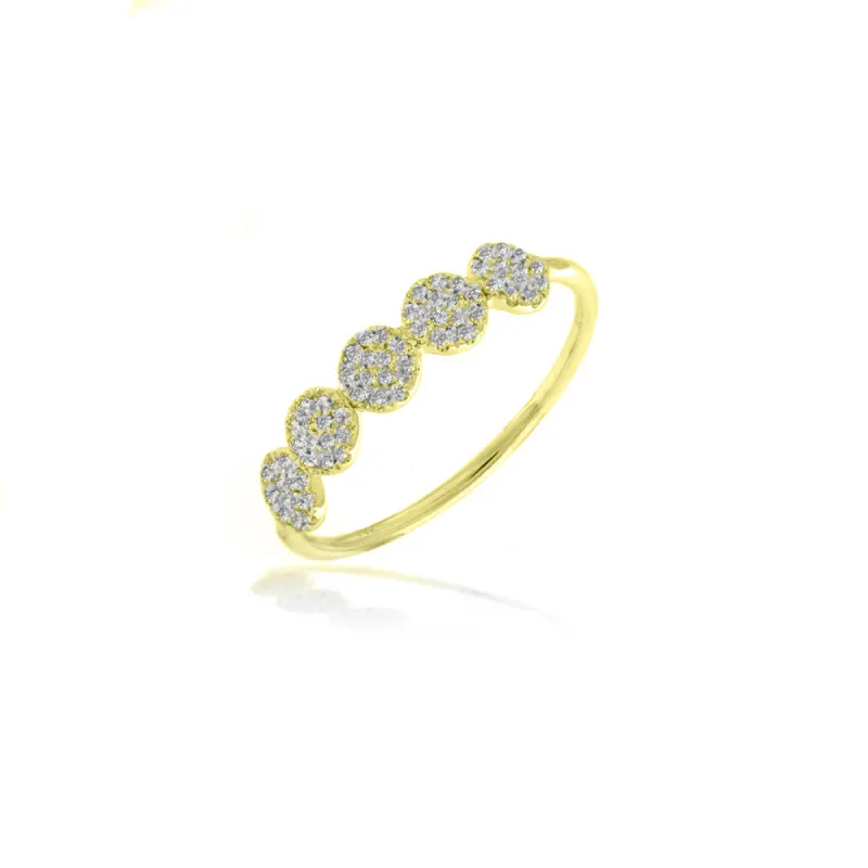 Yellow Gold Pave Disks Ring sold by Meira T