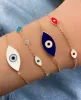 White and Red Enamel Evil Eye Bracelet sold by Meira T