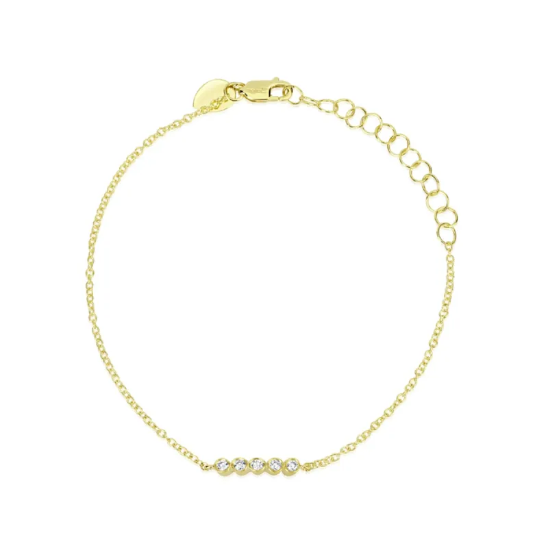 Yellow Gold Dainty Diamond Bezel Bracelet sold by Meira T