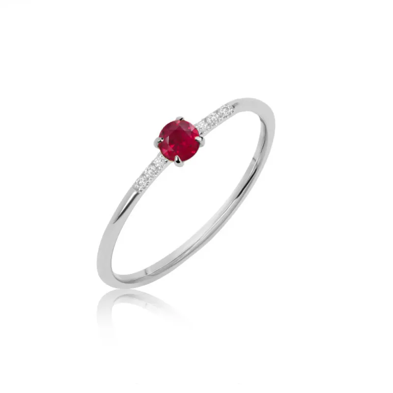 White Gold Ruby and Diamond Ring sold by Meira T