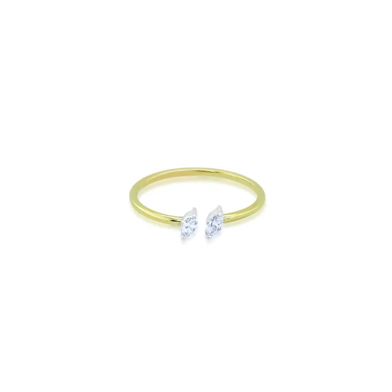 Yellow Gold Open Diamond Oval Ring sold by Meira T