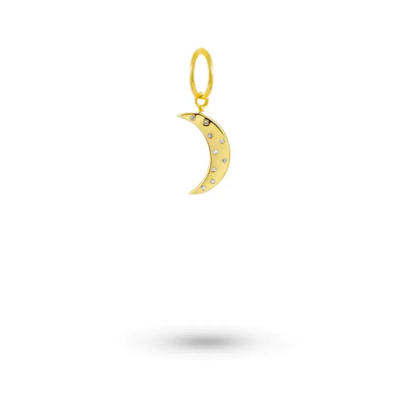 Yellow Gold and Diamond and Moon Charm sold by Meira T