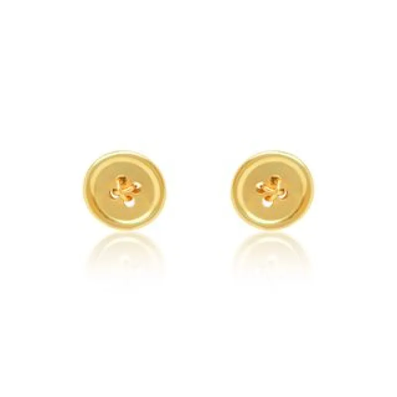 Yellow Gold Button Studs sold by Meira T
