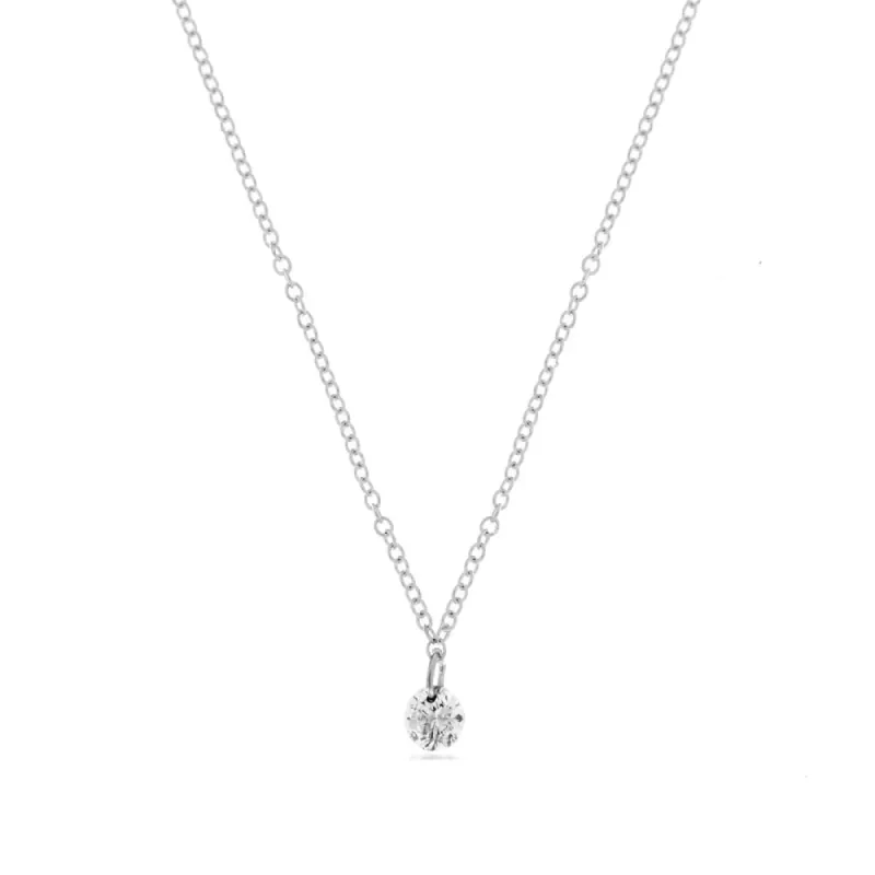 White Gold Drilled Diamond Necklace sold by Meira T