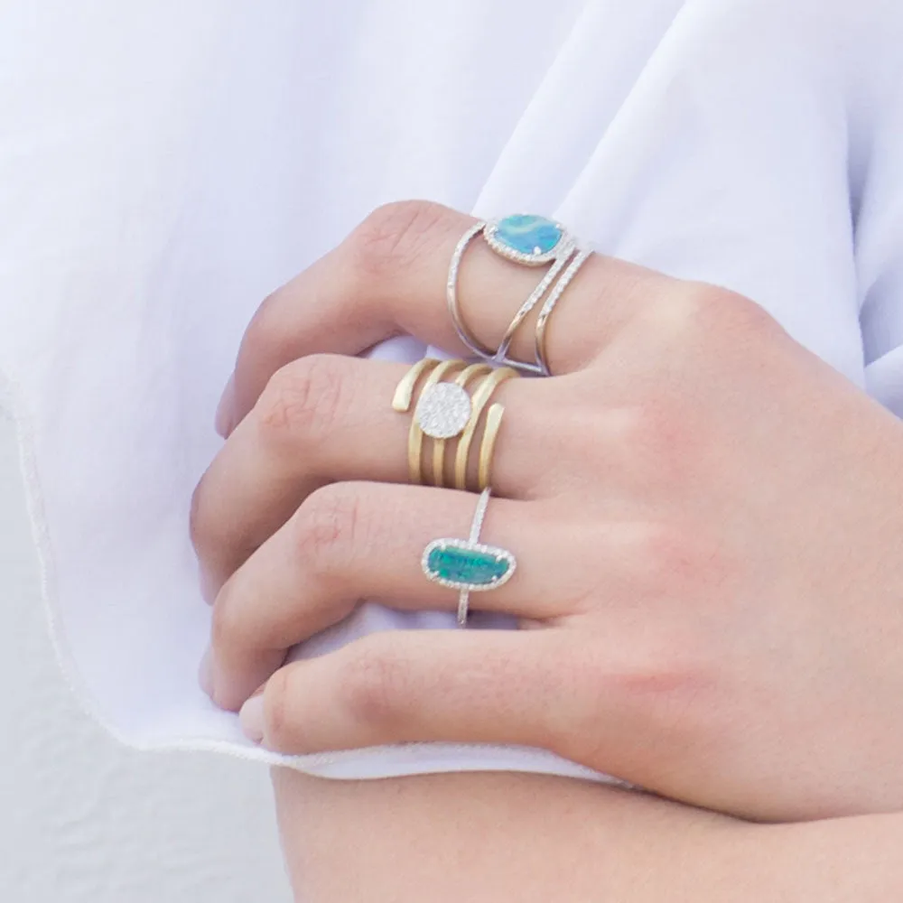Opal Diamond Wave Ring SALE LAST ONE sold by Meira T product image thumbnail 3