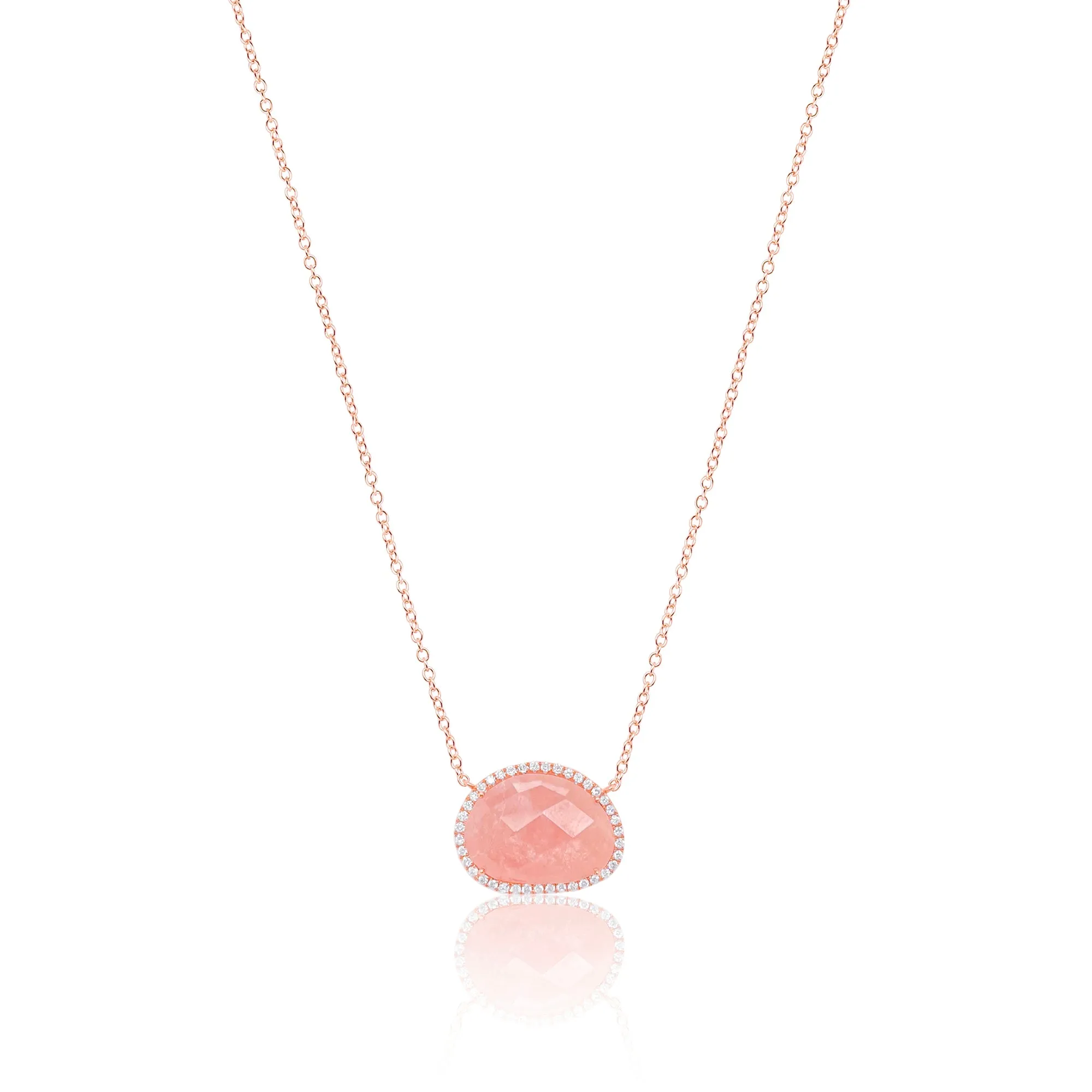 Rose Gold Pink Sapphire Diamond Necklace sold by Meira T