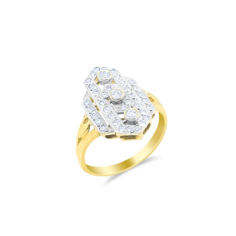Yellow Gold Vintage Diamond Ring- SIZE 9.5 ONE OF A KIND sold by Meira T