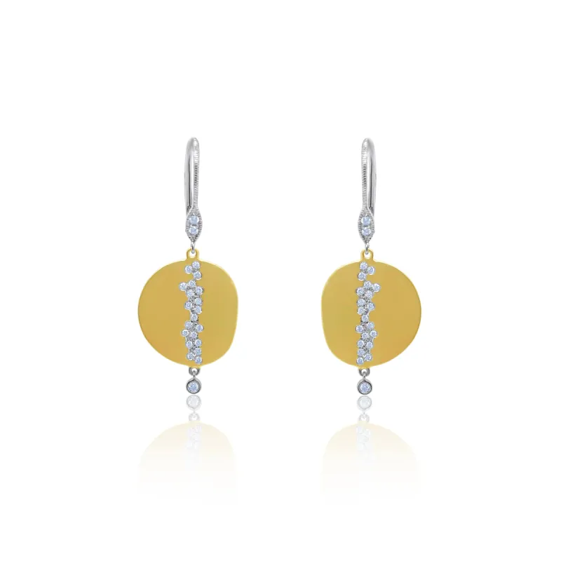 Brushed Gold Diamond Stripe Earrings sold by Meira T