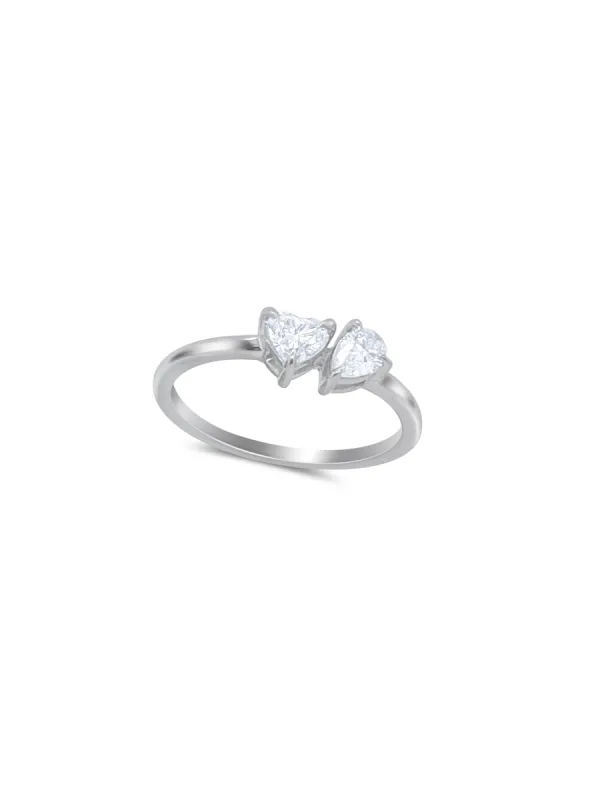 White Gold Double Stone Diamond Ring sold by Meira T