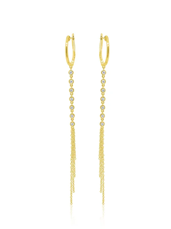 Drop Diamond Fringe Earrings sold by Meira T