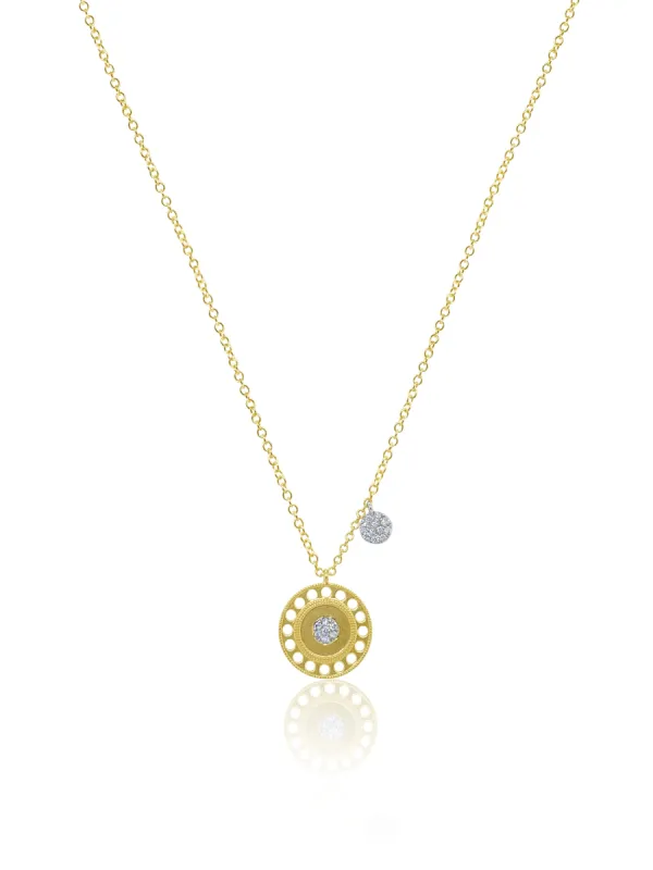 Yellow Gold Diamond Wheel Necklace sold by Meira T