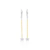 Two Tone Gold Diamond Star Ball Chain Earrings sold by Meira T