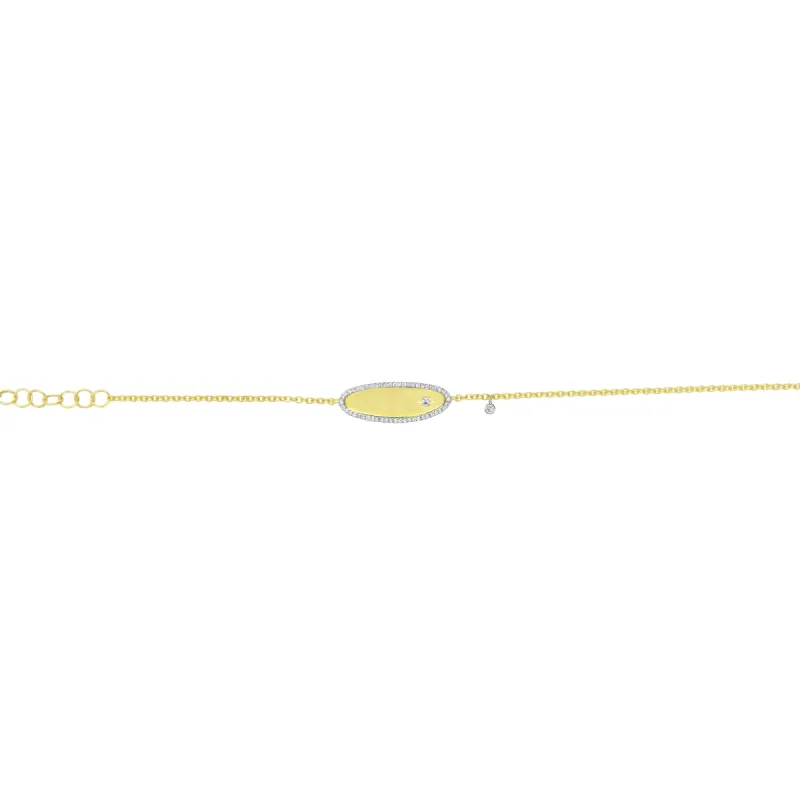 Yellow Gold Name Plate Bracelet sold by Meira T