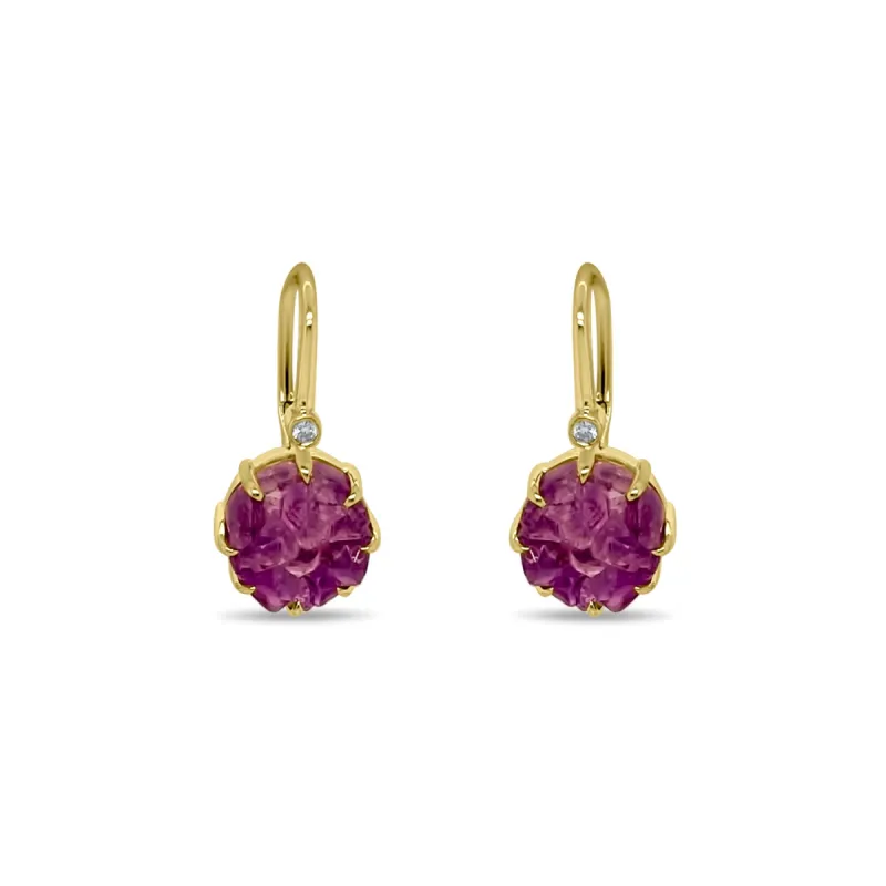 Yellow Gold Amethyst Earrings IN STOCK READY TO SHIP sold by Meira T