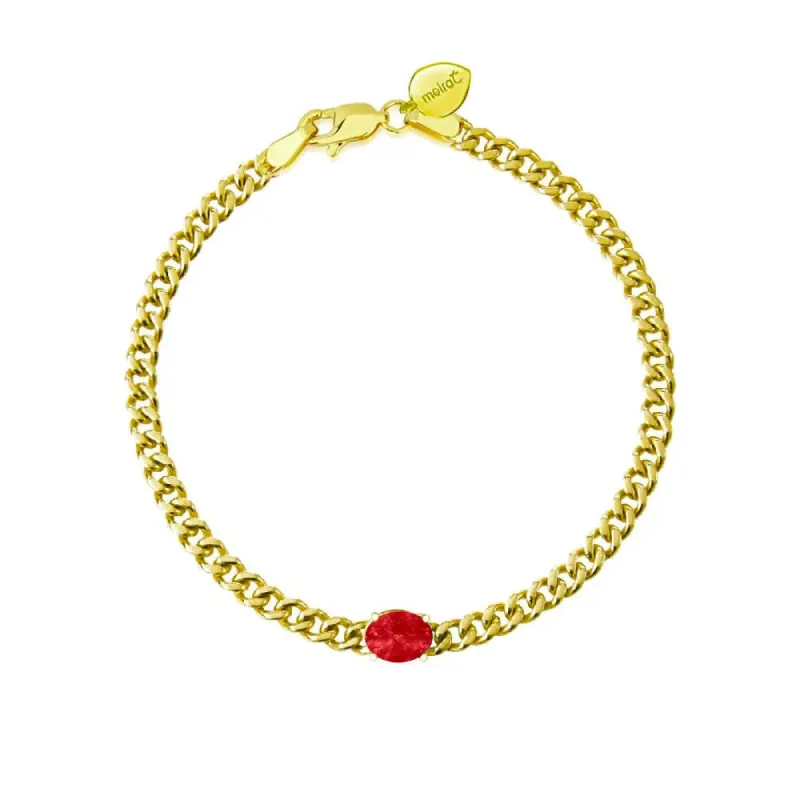 Garnet and Cuban Link Bracelet sold by Meira T