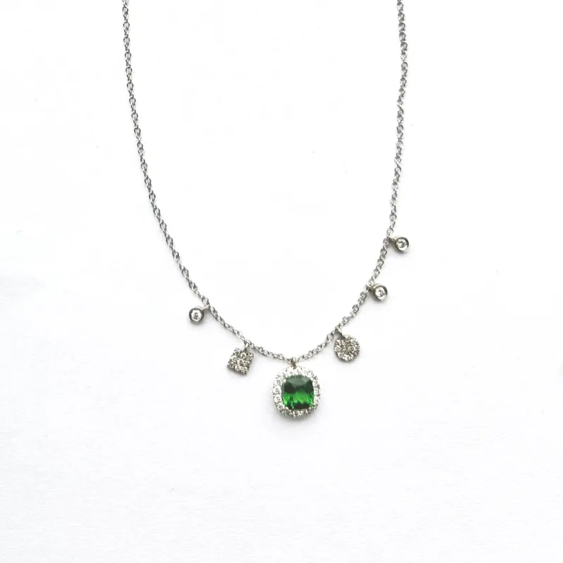 White Gold and Emerald Necklace sold by Meira T