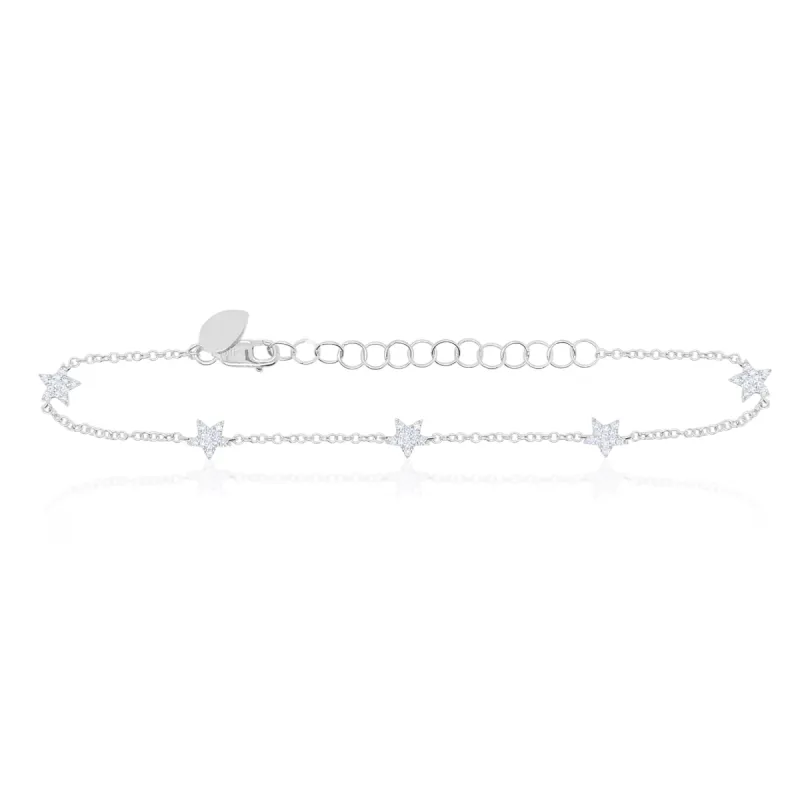 White Gold and Diamond Star Bracelet sold by Meira T