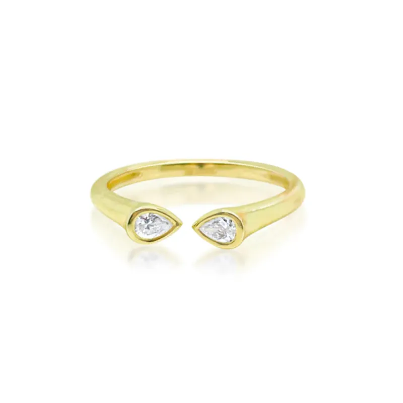 Yellow Gold Open Band and Diamond Ring sold by Meira T