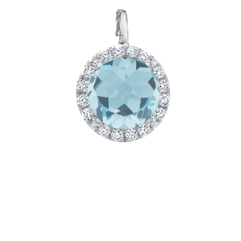 Diamond and Aquamarine Birthstone Charm sold by Meira T