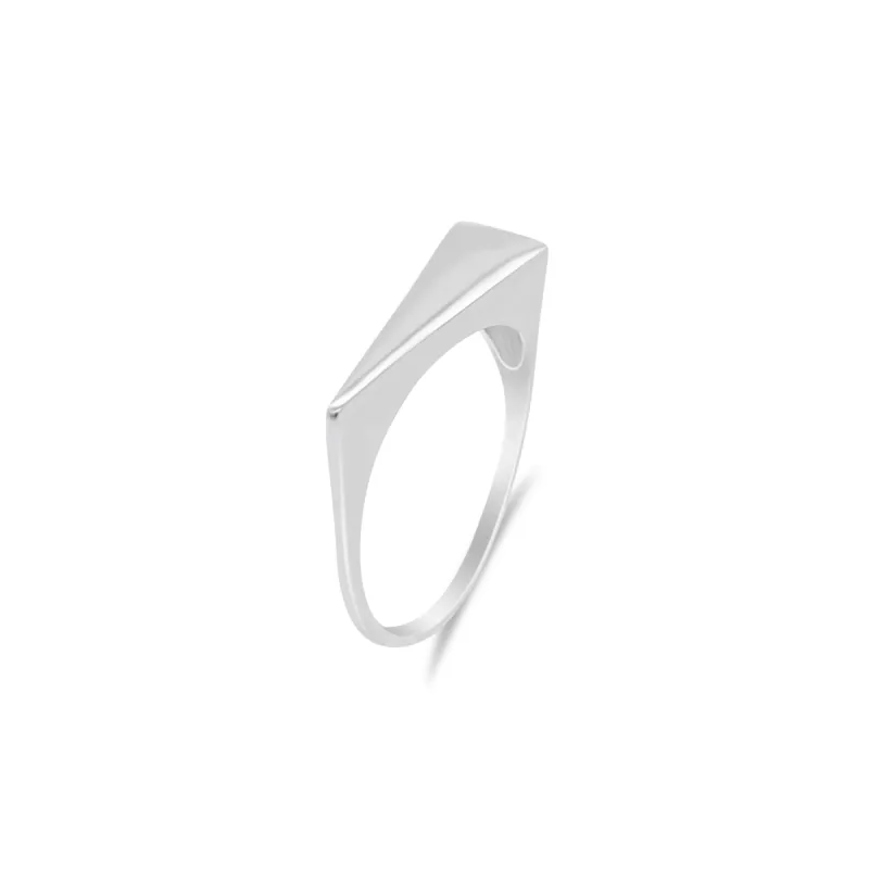White Gold Asymmetric Ring sold by Meira T