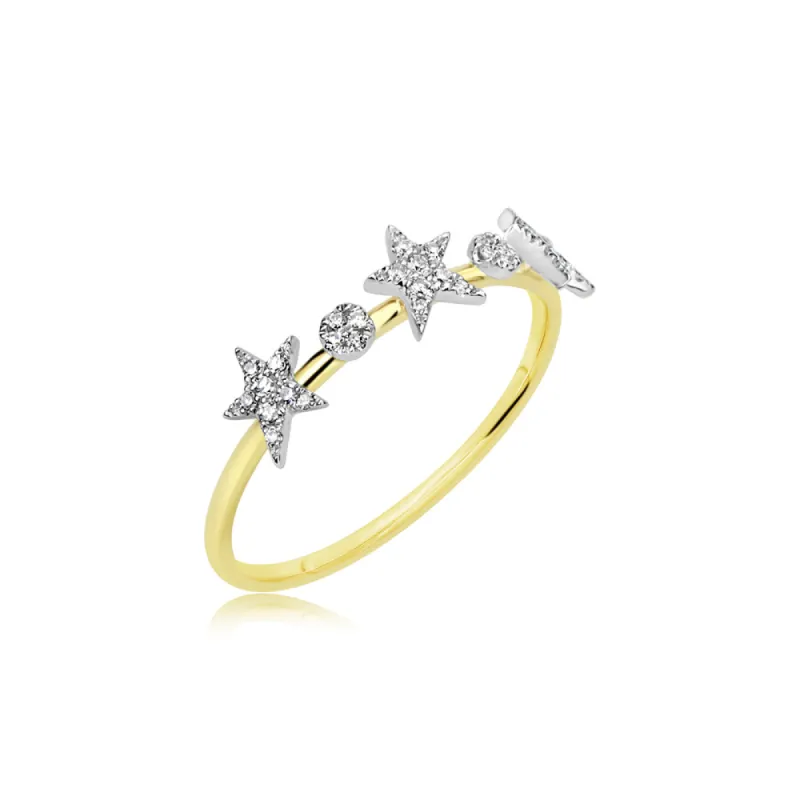 Diamond Stars Ring- SIZE 6.5 sold by Meira T