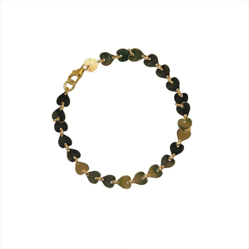Yellow Gold Plated Heart Chain Bracelet sold by Meira T