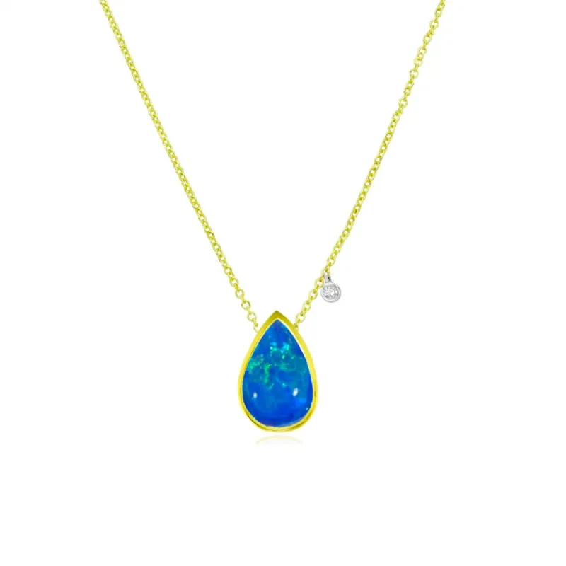 October Birthstone | Opal Pear Necklace sold by Meira T