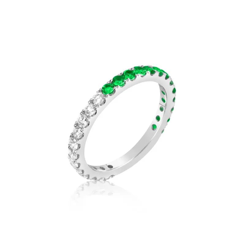 Half & Half Diamond and Emerald Band sold by Meira T