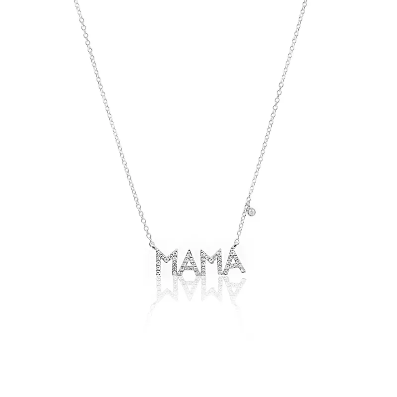 White Gold Mama Diamond Necklace sold by Meira T