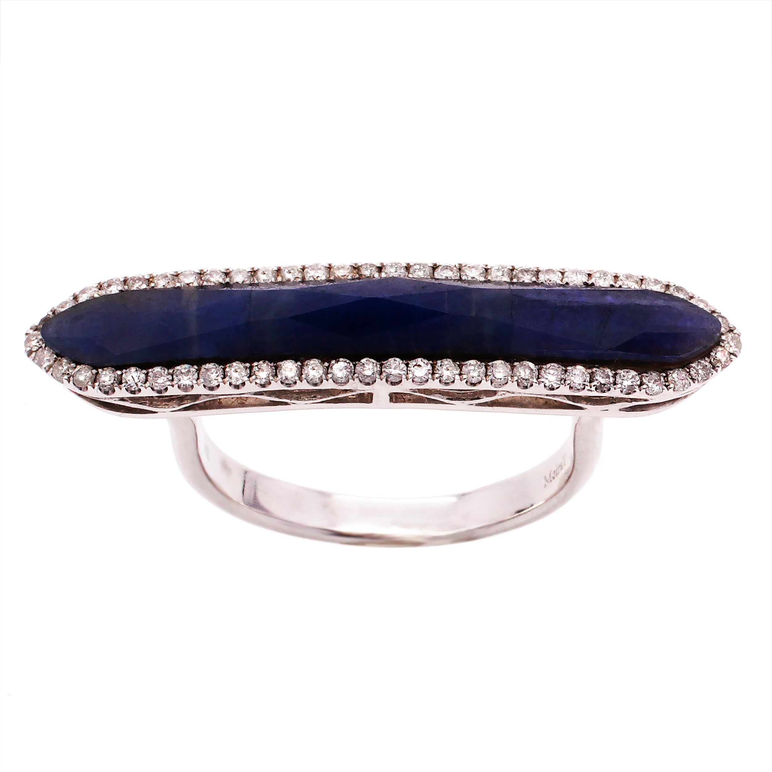 Elongated Blue Sapphire Statement Ring sold by Meira T