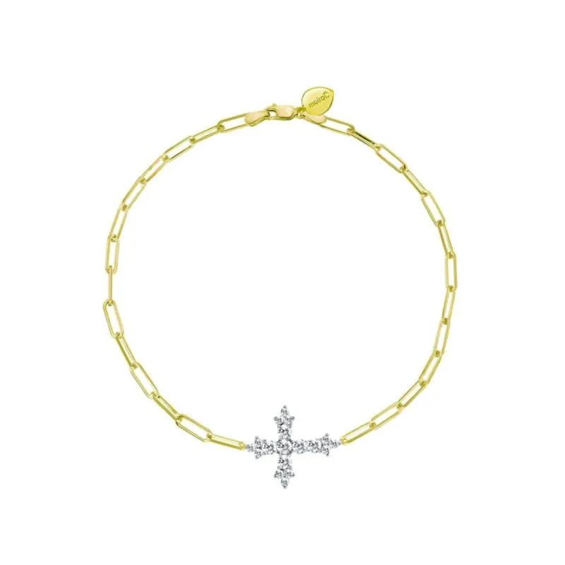 Diamond Encrusted Cross Paperclip Bracelet sold by Meira T