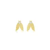 Yellow Gold Diamond Textured Wing Studs-ONLINE EXCLUSIVE sold by Meira T