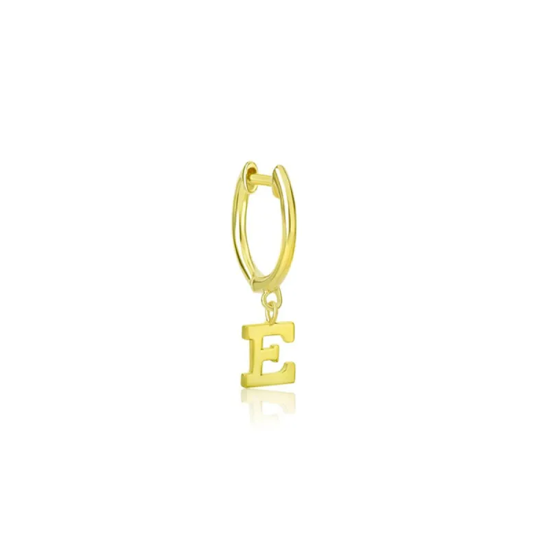 Solid Gold Initial Huggie (single) sold by Meira T