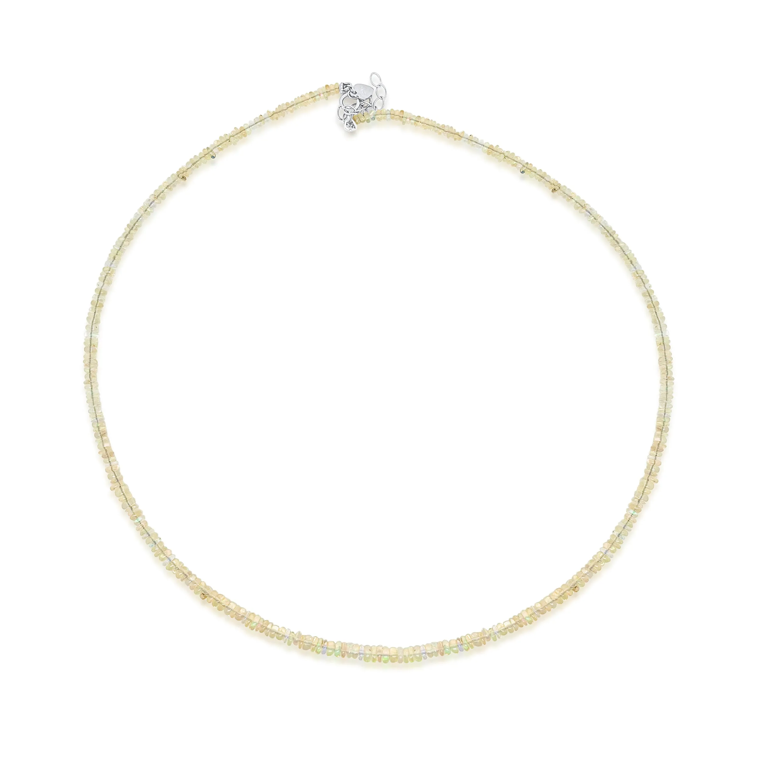 White Opal Washer Bead Layering Necklace sold by Meira T