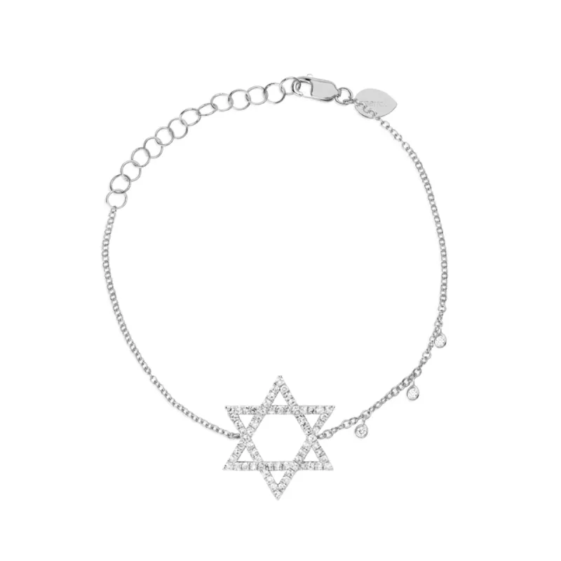 White Gold Diamond Star of David Bracelet sold by Meira T