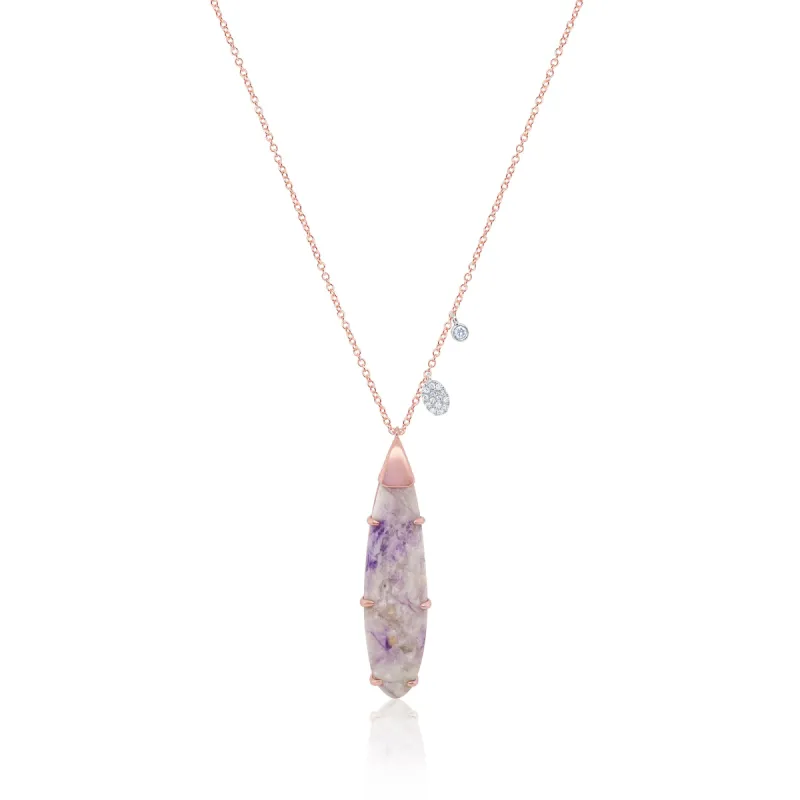 14kt Rose Gold Diamond Jasper Necklace sold by Meira T