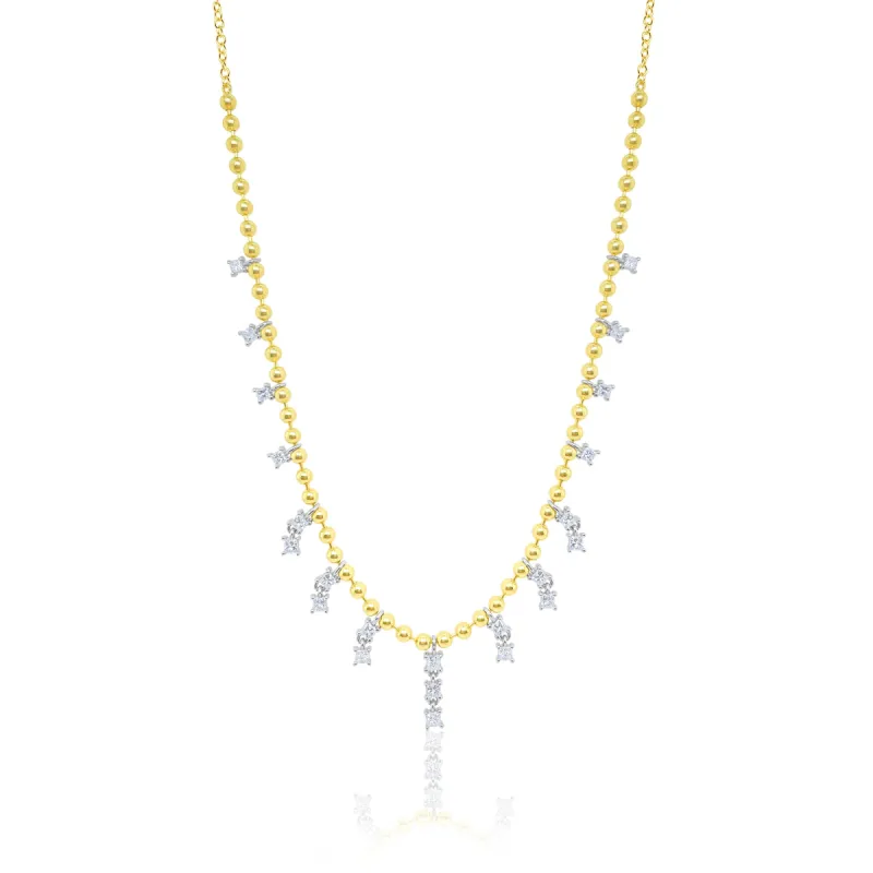 Ball Chain Diamond Fringe Necklace sold by Meira T