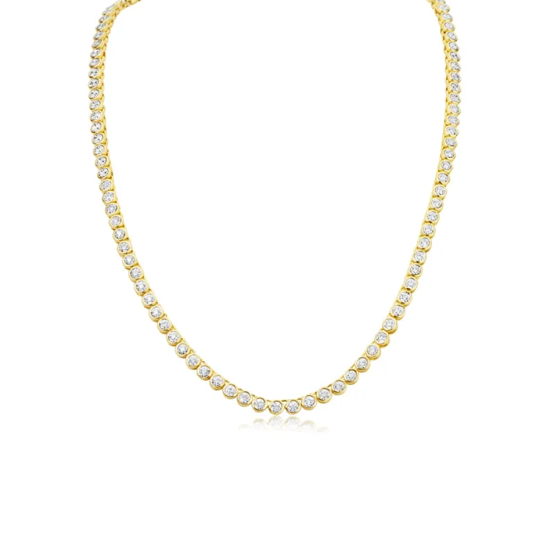 Bezel Set Tennis Necklace- ONLINE EXCLUSIVE sold by Meira T