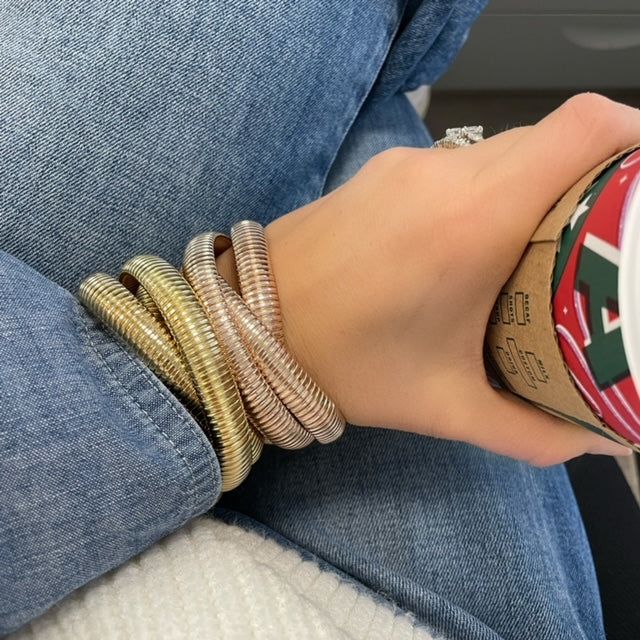 Rose Gold Plated Silver Multi Serpentine Coil Bangle sold by Meira T product image thumbnail 2