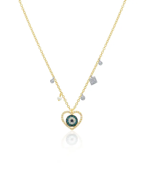Yellow Gold Evil Eye Necklace sold by Meira T