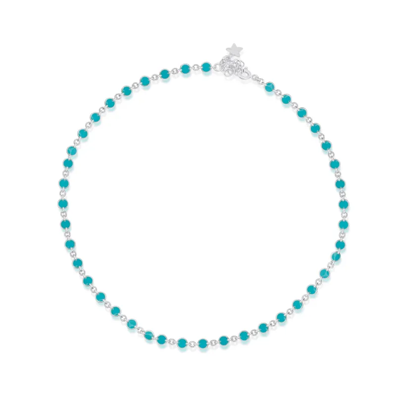 Turquoise and Silver Wrapped Layering Necklace sold by Meira T