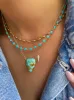 Turquoise and Silver Wrapped Layering Necklace sold by Meira T