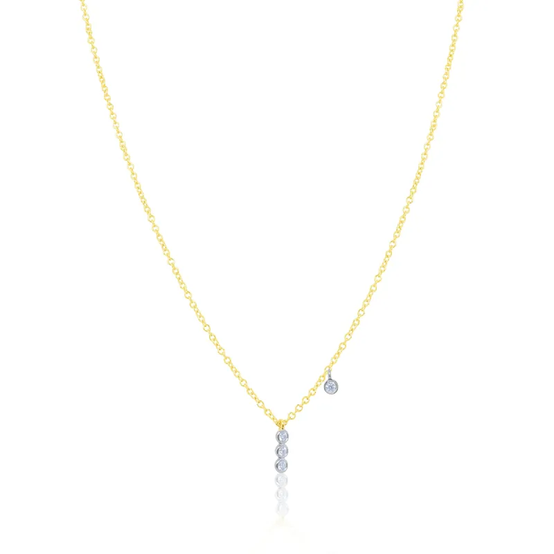Dainty Diamond Bezel Stick Necklace sold by Meira T