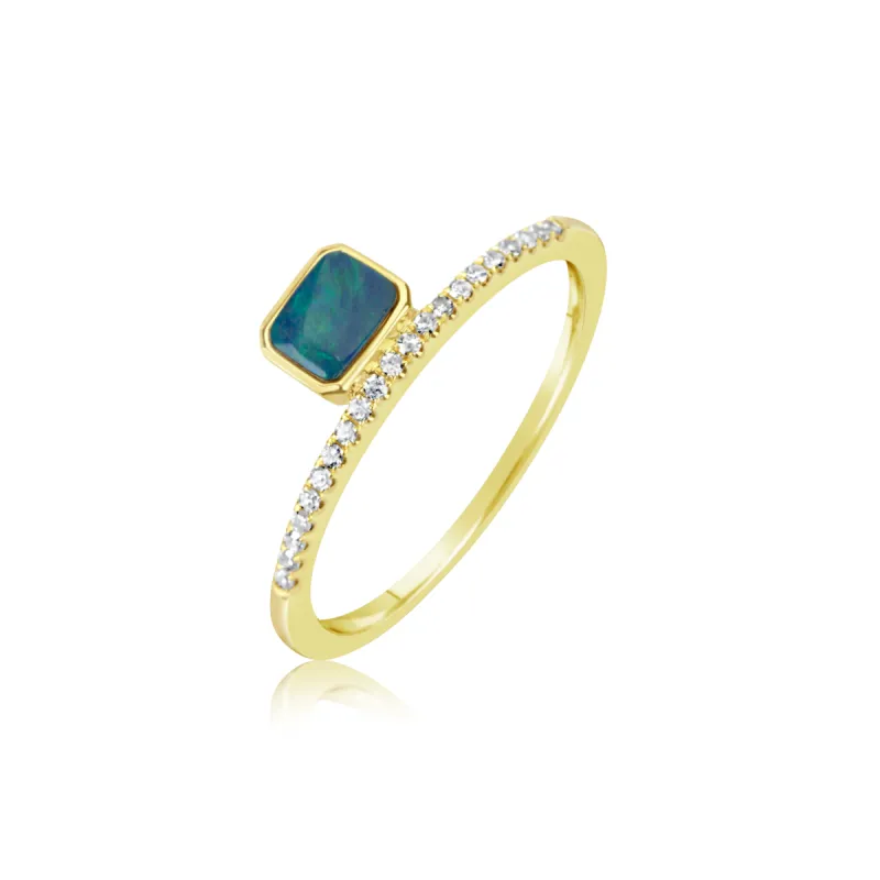Yellow Gold Dainty Opal Ring sold by Meira T