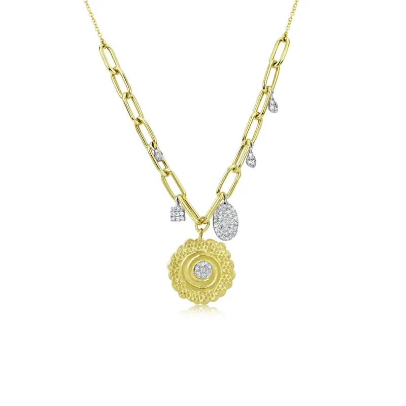 Floral Paperclip Diamond Necklace sold by Meira T