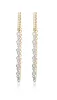 Yellow Gold and Diamond Bezel Bar Earrings sold by Meira T