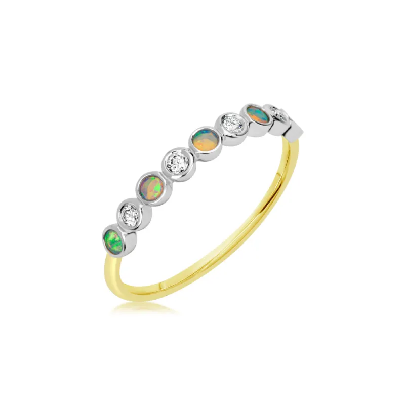 Opal and Diamond Dainty Band sold by Meira T